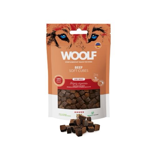 Woolf Cubes Snack Semihúmedo Ternera (100g)