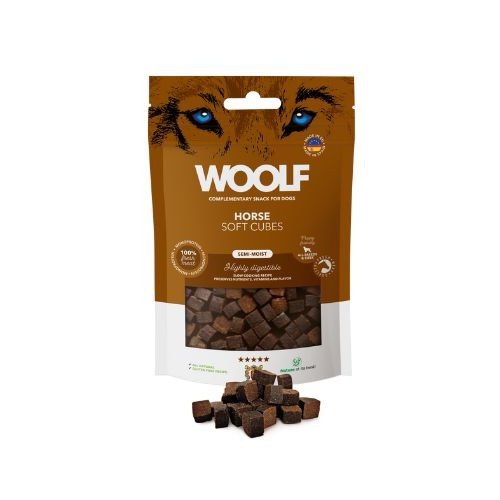 Woolf Cubes Snack Semihúmedo Caballo (100g)