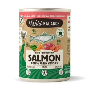 Lata de Salmón y Ternera con verduras frescas para Perros (400g) - Wild Balance