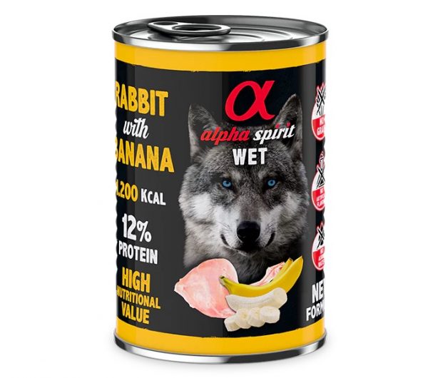 Comida húmeda de Conejo con Plátano (400g)