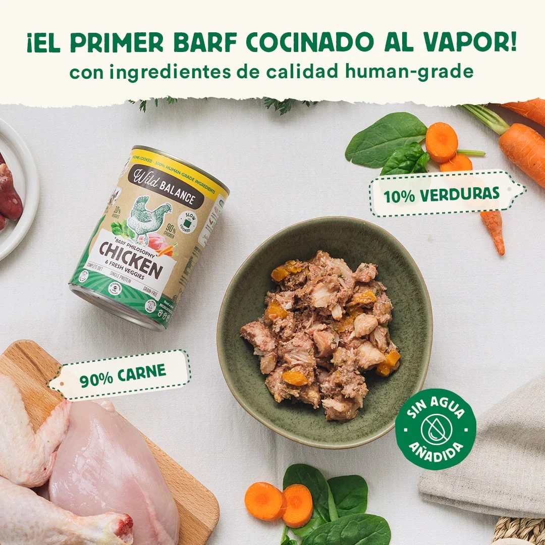Lata de Pollo con verduras frescas para Perros (400gr) - Wild Balance - Imagen 2
