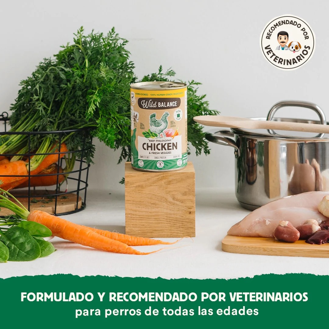Lata de Pollo con verduras frescas para Perros (400gr) - Wild Balance - Imagen 4