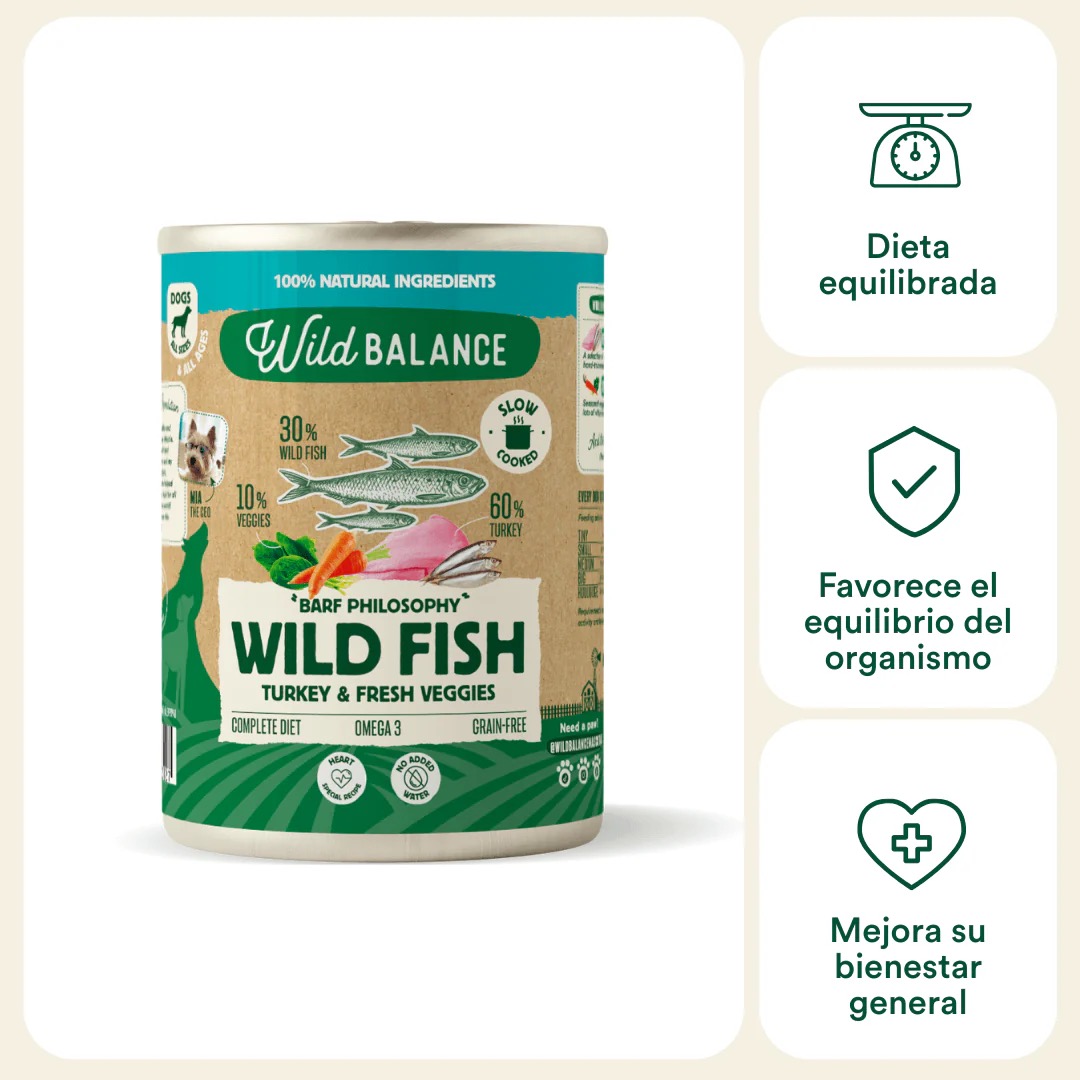 Lata de Pescado y Pavo para perros (400gr) - Wild Balance - Imagen 2