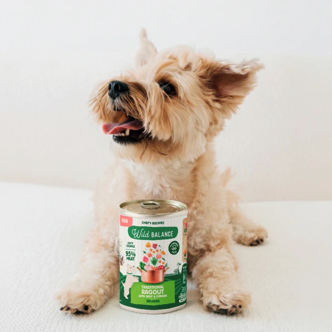 Lata de Ragut tradicional de Ternera y Pollo para perros (400gr) - Wild Balance - Imagen 7