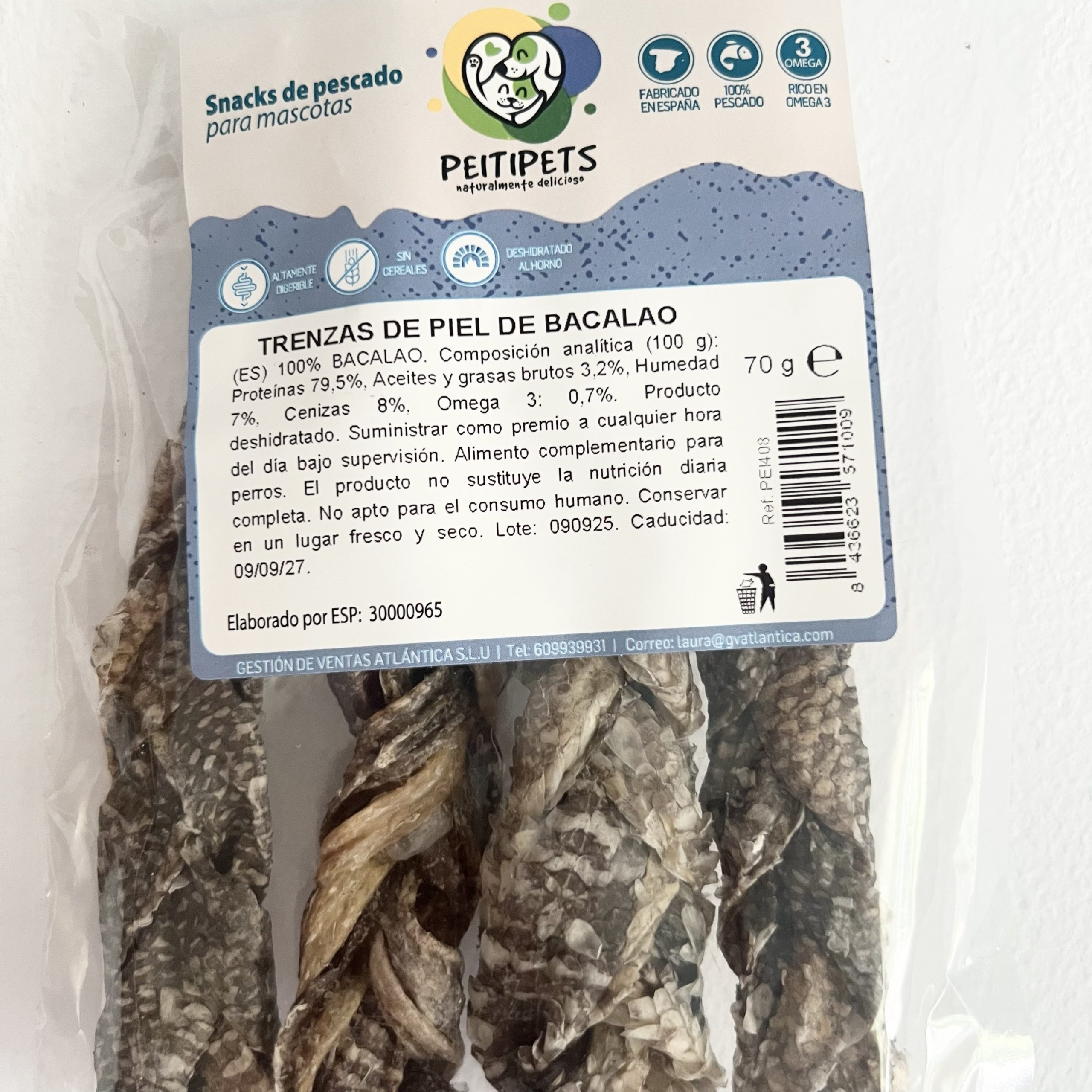 Trenzas de Piel de Bacalao - 70g - Imagen 2