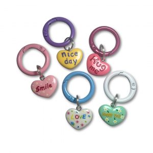 Argolla Porta Chapa Identificativa + Charm Corazón