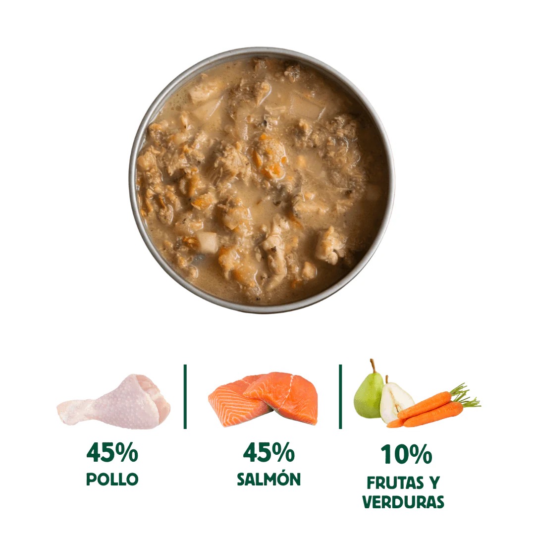 Cazuela casera de Salmón, Pollo y Pera para perros 280g - Imagen 3